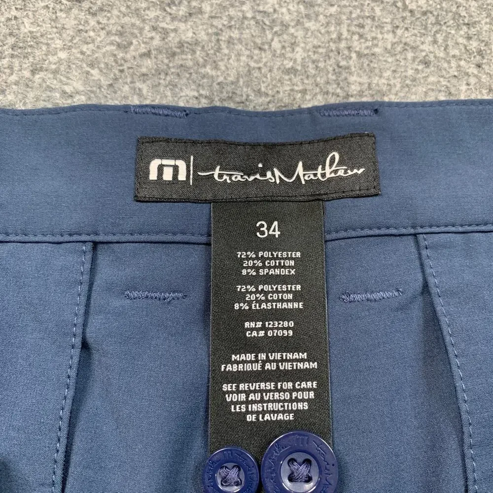 Travis Mathew Shorts Mens 34 Navy Bermuda Golf Stretch Lightweight Performance